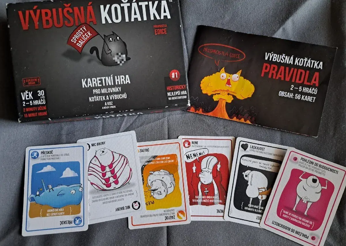Spoločenská hra Výbušná koťátka (Přisprostlá edice)
