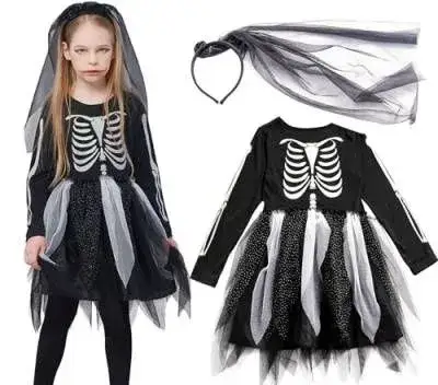 Dievčenský Halloween kostým kostlivec