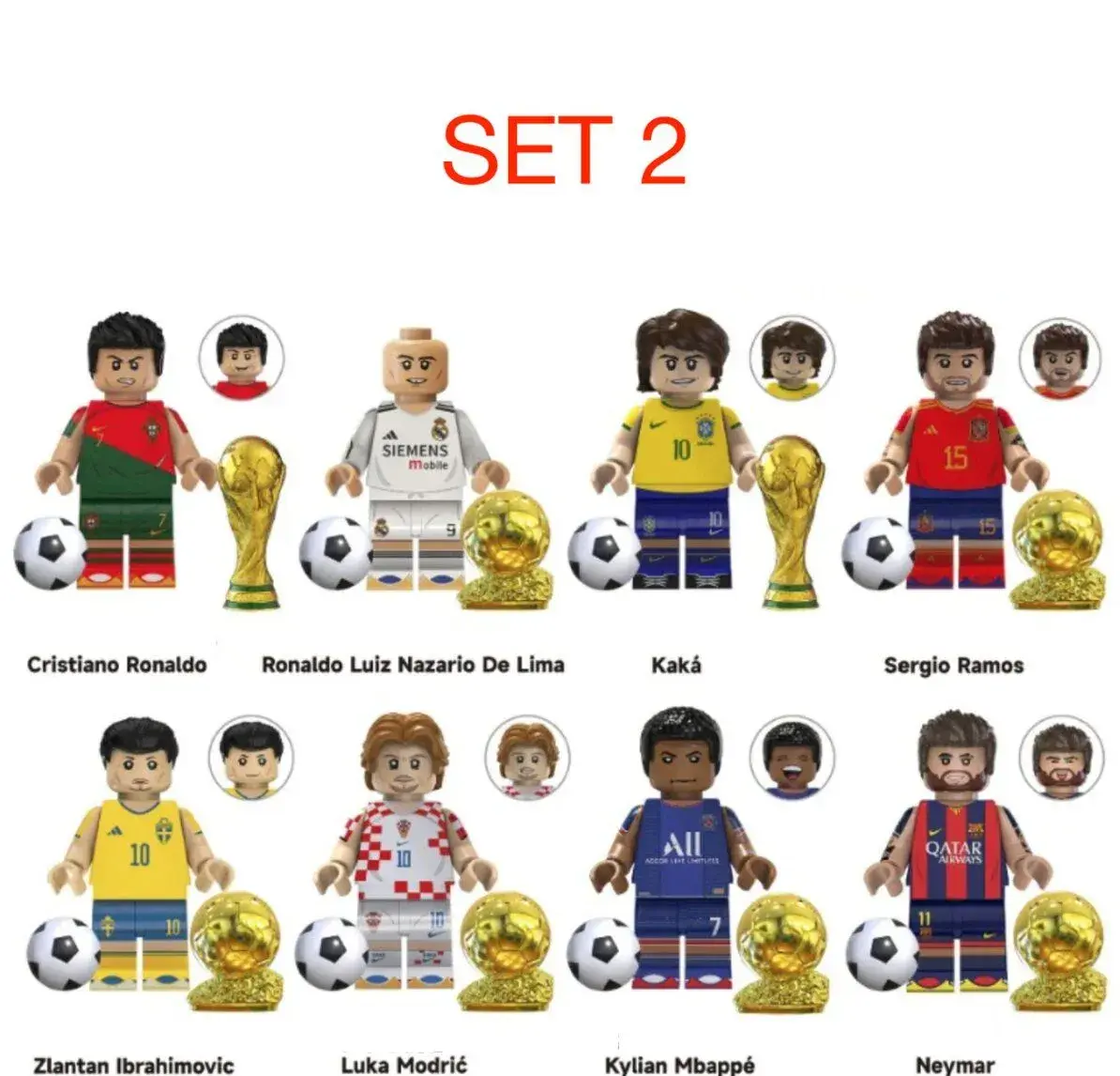 Figúrky futbal 2 (8ks) typ lego - nové, nehrané