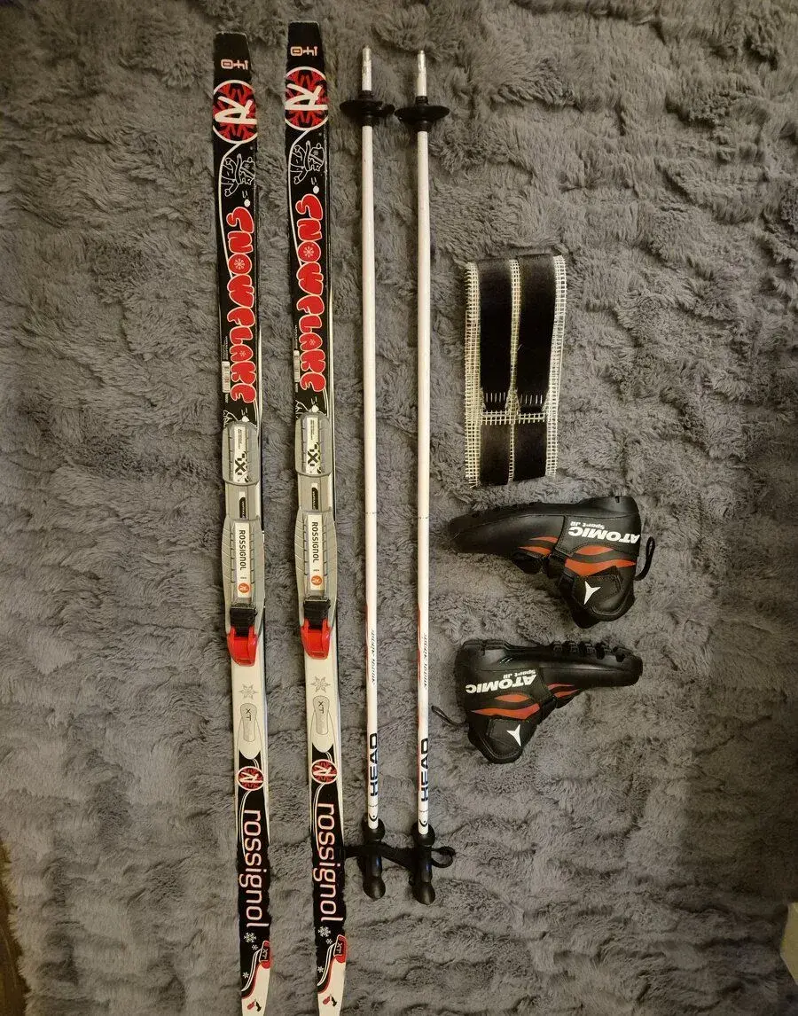 Detský komplet bežky 140cm, topánky 35, palice 110cm