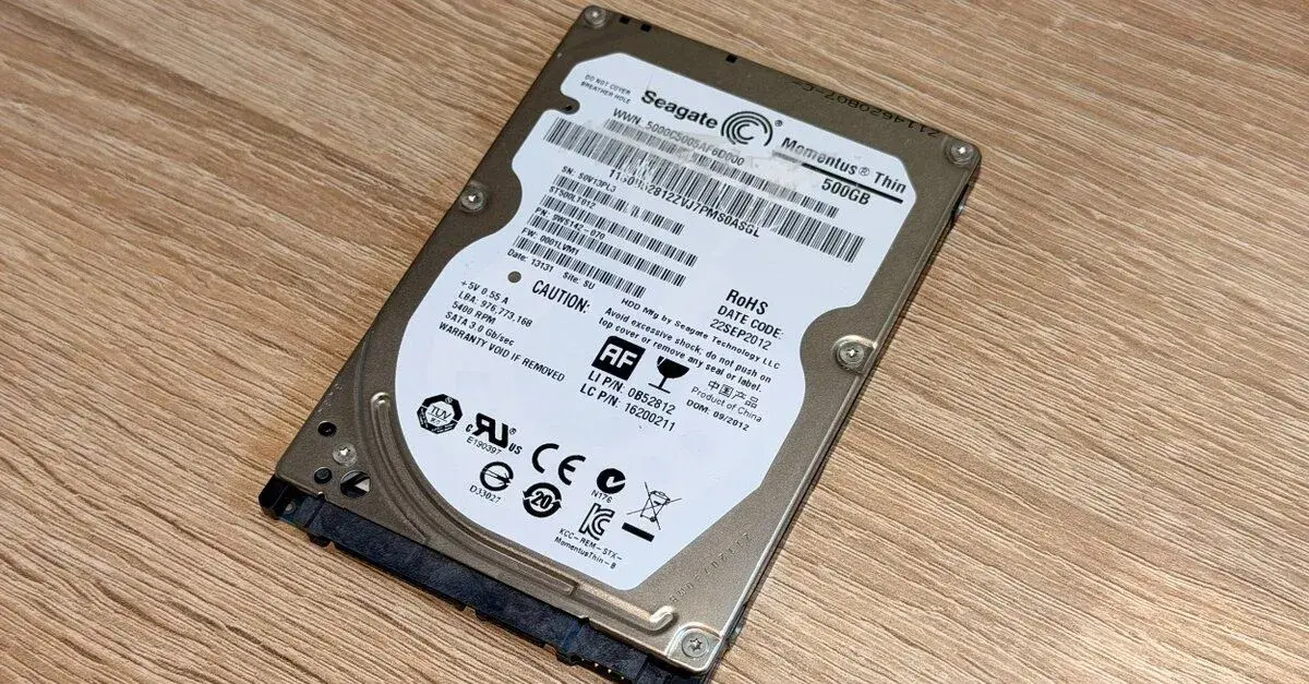 2,5" HDD Seagate Momentus Thin, 500 GB, 5400 rpm, ST500LT01