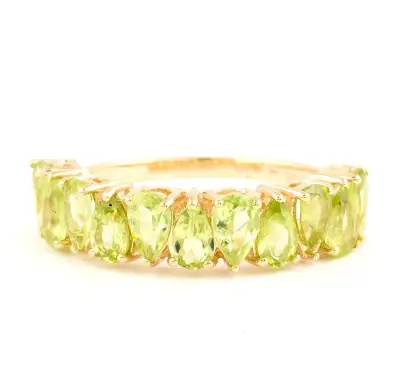 Half eternity prsteň 14ct žlté zlato, peridoty 2,25ct