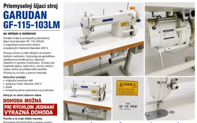 Garudan GF-115-103LM priemyselný šijací stroj