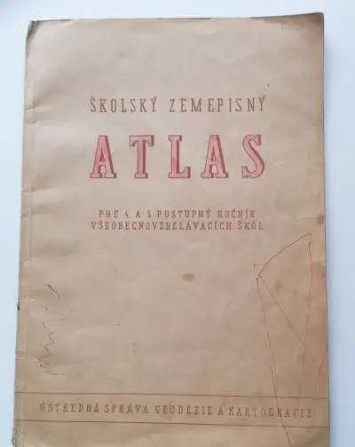 Starý školský zemepisný atlas
