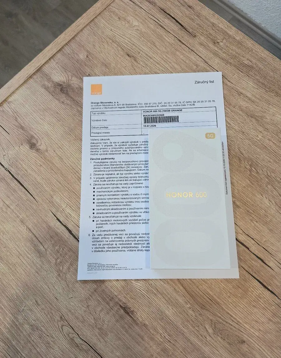 Honor 600 5G 8GB/256GB, záruka do 7/2028