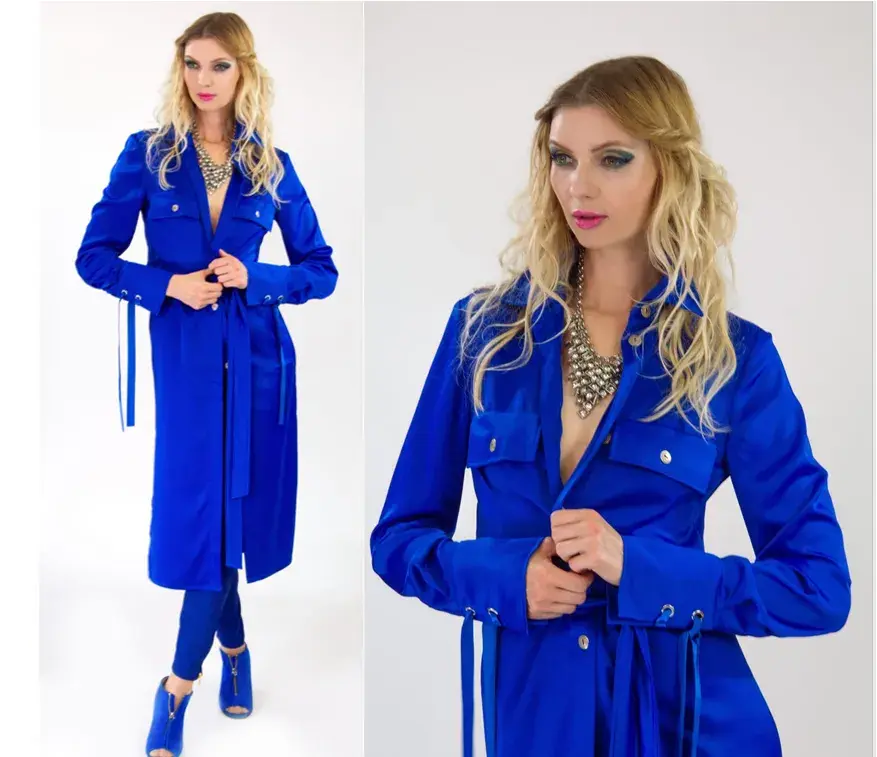 Dara fashion košeľové šaty kráľovská modrá