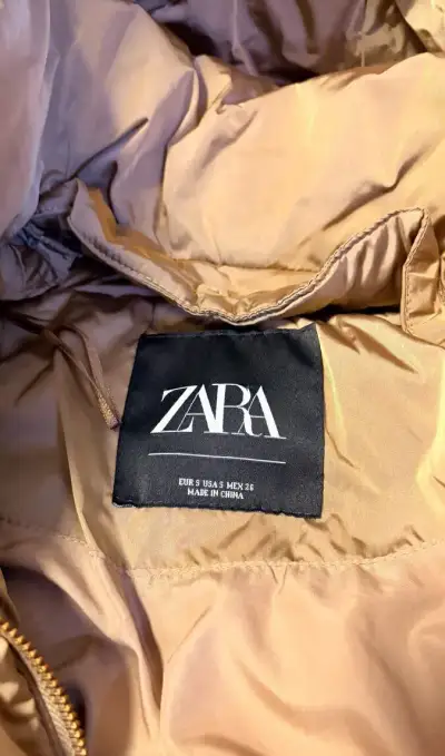 Nová páperová bunda ZARA Down Puffer Coat Caramel veľ. S