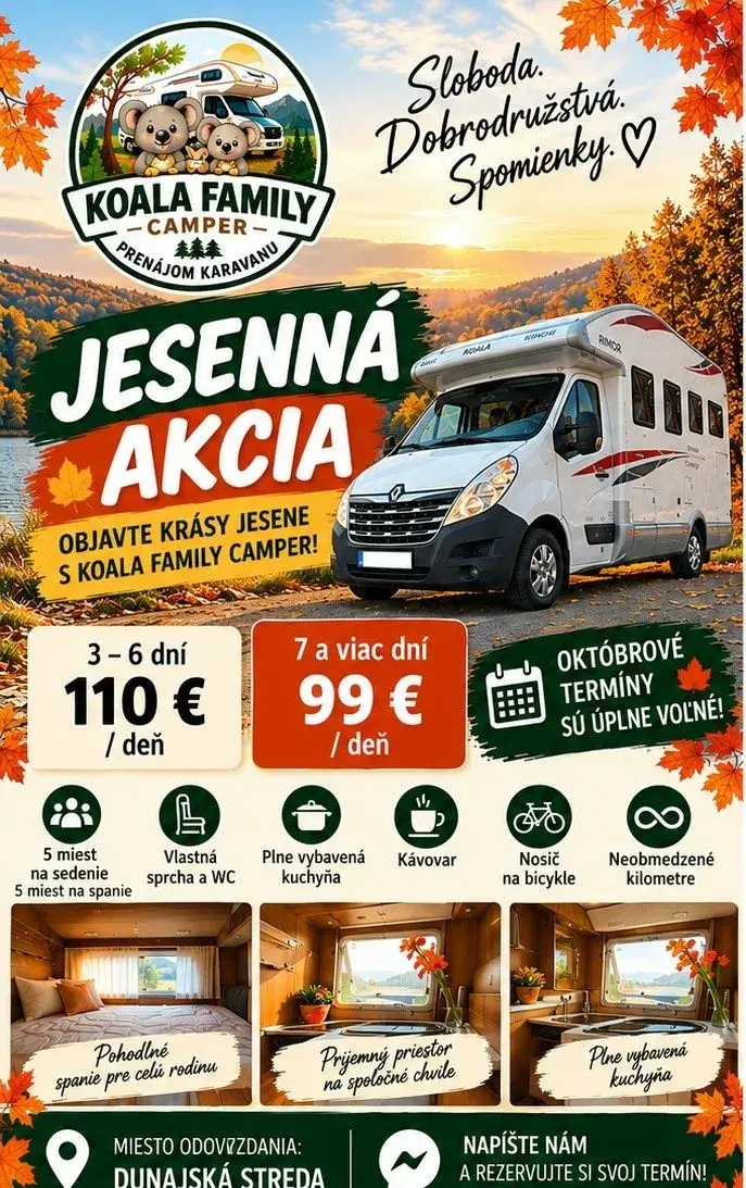 🍂🚐 JESENNÁ AKCIA – KOALA FAMILY CAMPER 🐨 - Karavan
