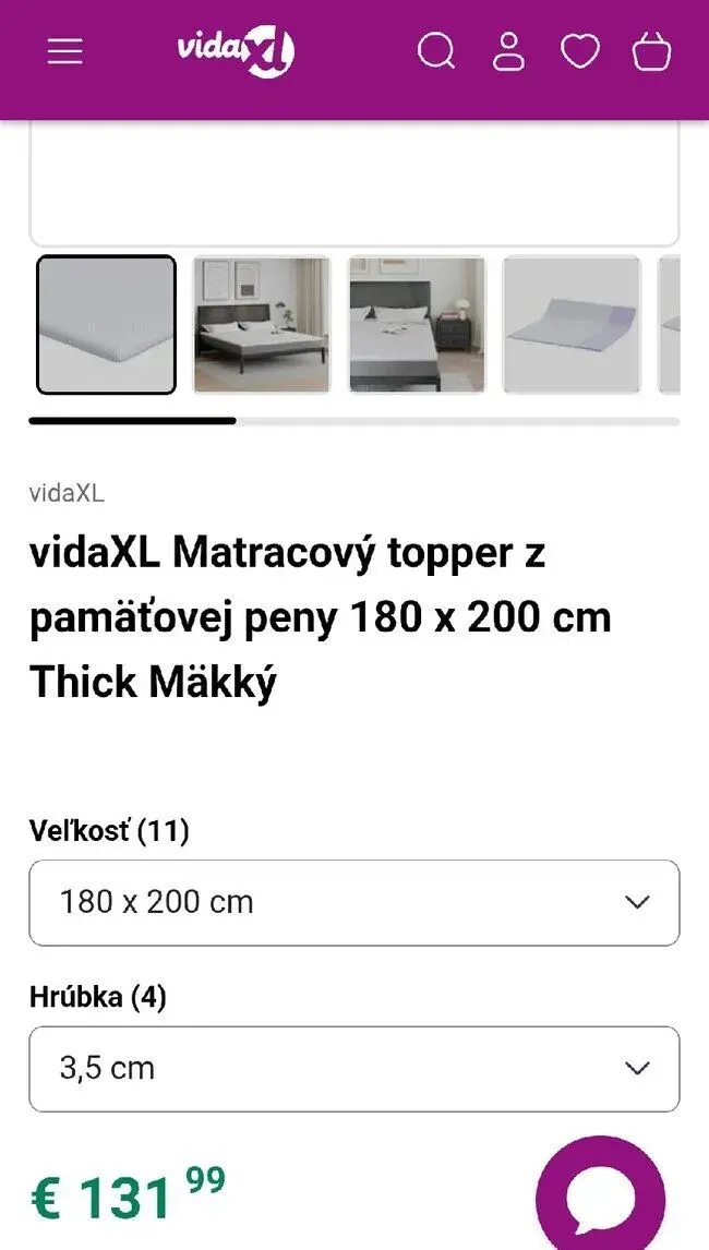 Topper vrchný matrac