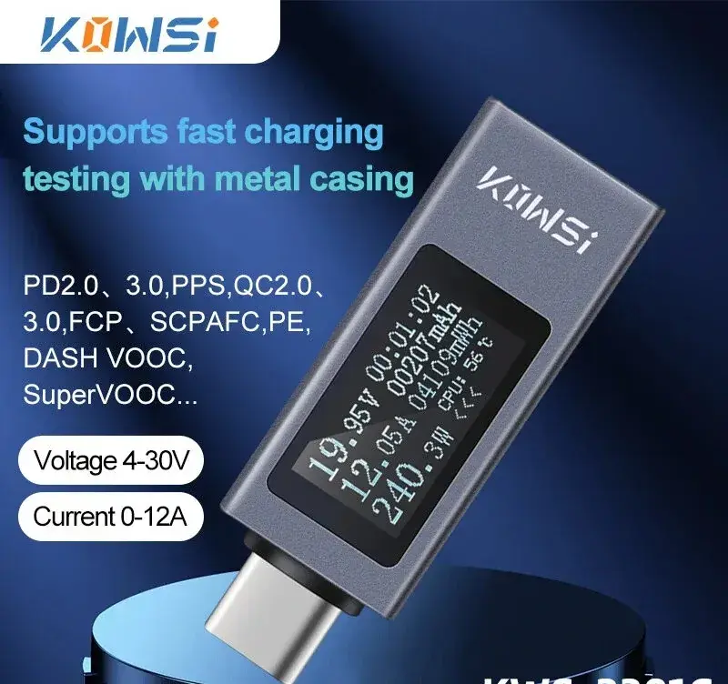 Sikovny USB type C Tester (0-30V, 0-12A)