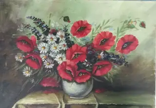 Olejomalbu lucne kvety vo vaze