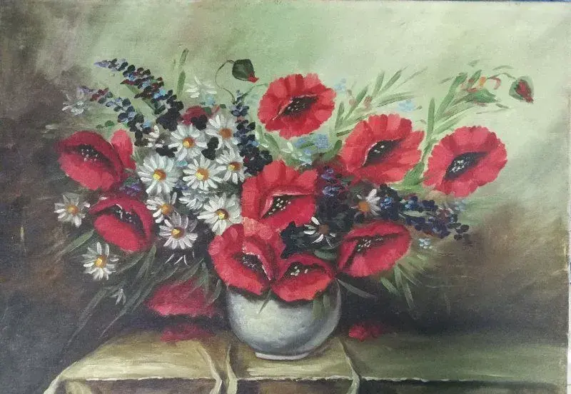Olejomalbu lucne kvety vo vaze