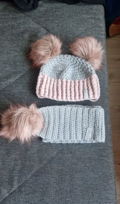 Zimný set - čiapka so šálom
