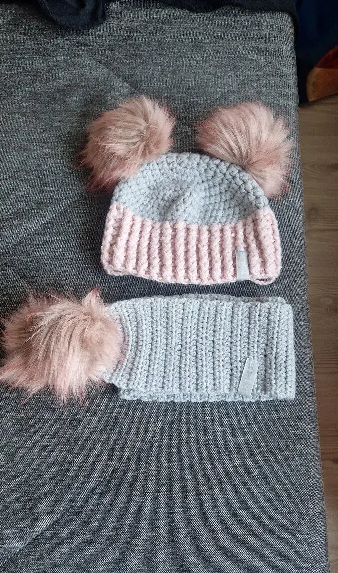 Zimný set - čiapka so šálom