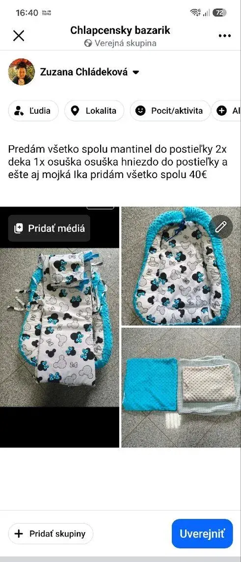 Hniezdo do postieľky mantinel do postieľky