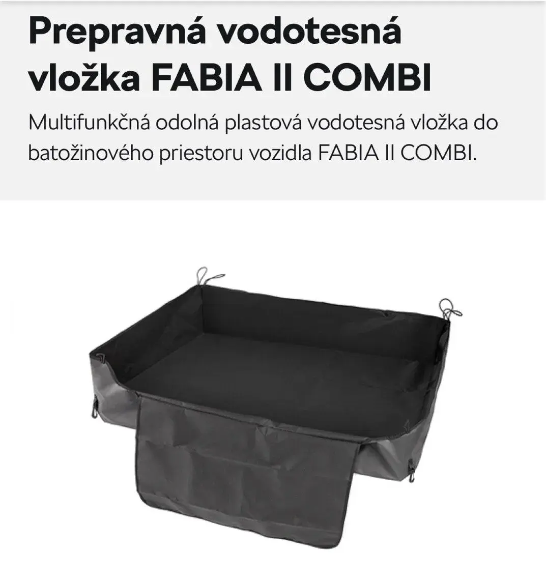 Prepravná vodotesná vložka Fabia 2 combi