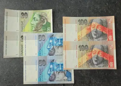 Časti archov bankoviek SR stave N (UNC)