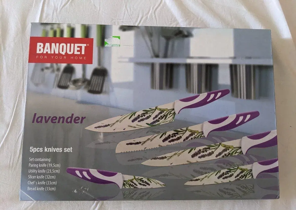 Banquet Sada nožov s nepriľnavým povrchom LAVENDER Violet, 5