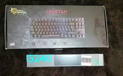 Klávesnica White Shark Spartan + podložka Logitech G240