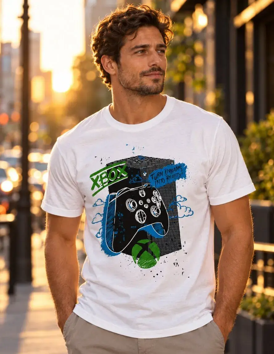 XBOX biele originálne tričko s potlačou L/XL