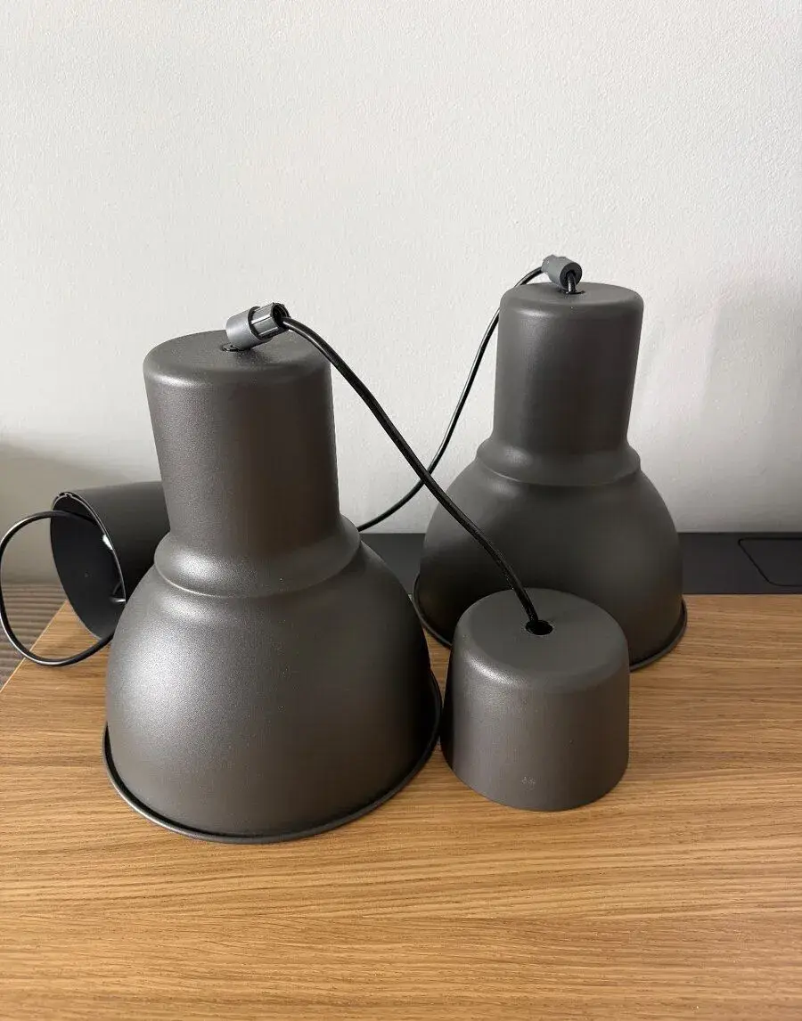 IKEA HEKTAR Závesná lampa, tmavosivá, 22 cm