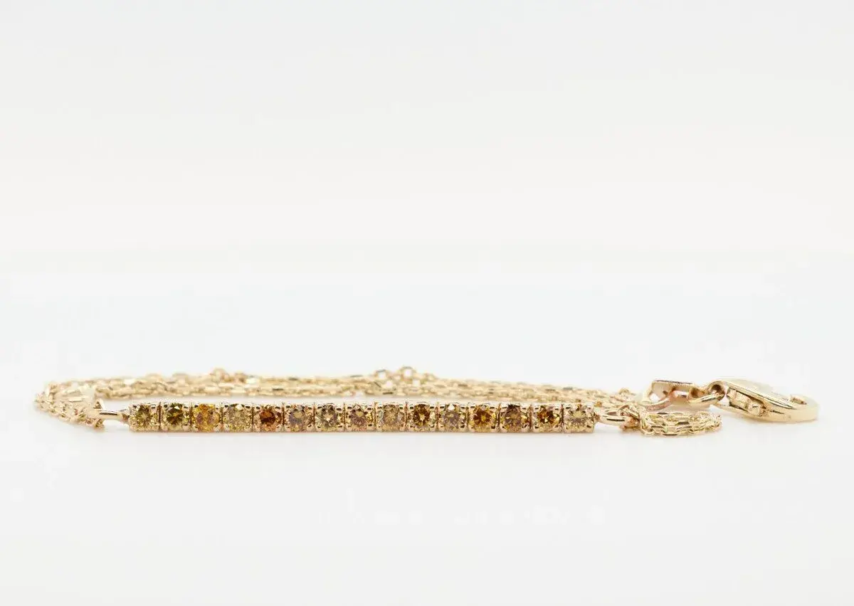 Náramok 14ct žlté zlato, žlté diamanty 0,42ct, AIG