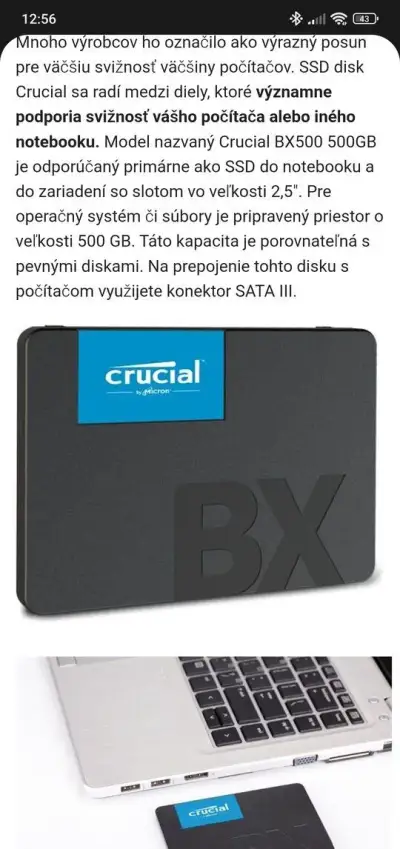 Ssd disk Crucial BX500 500GB
