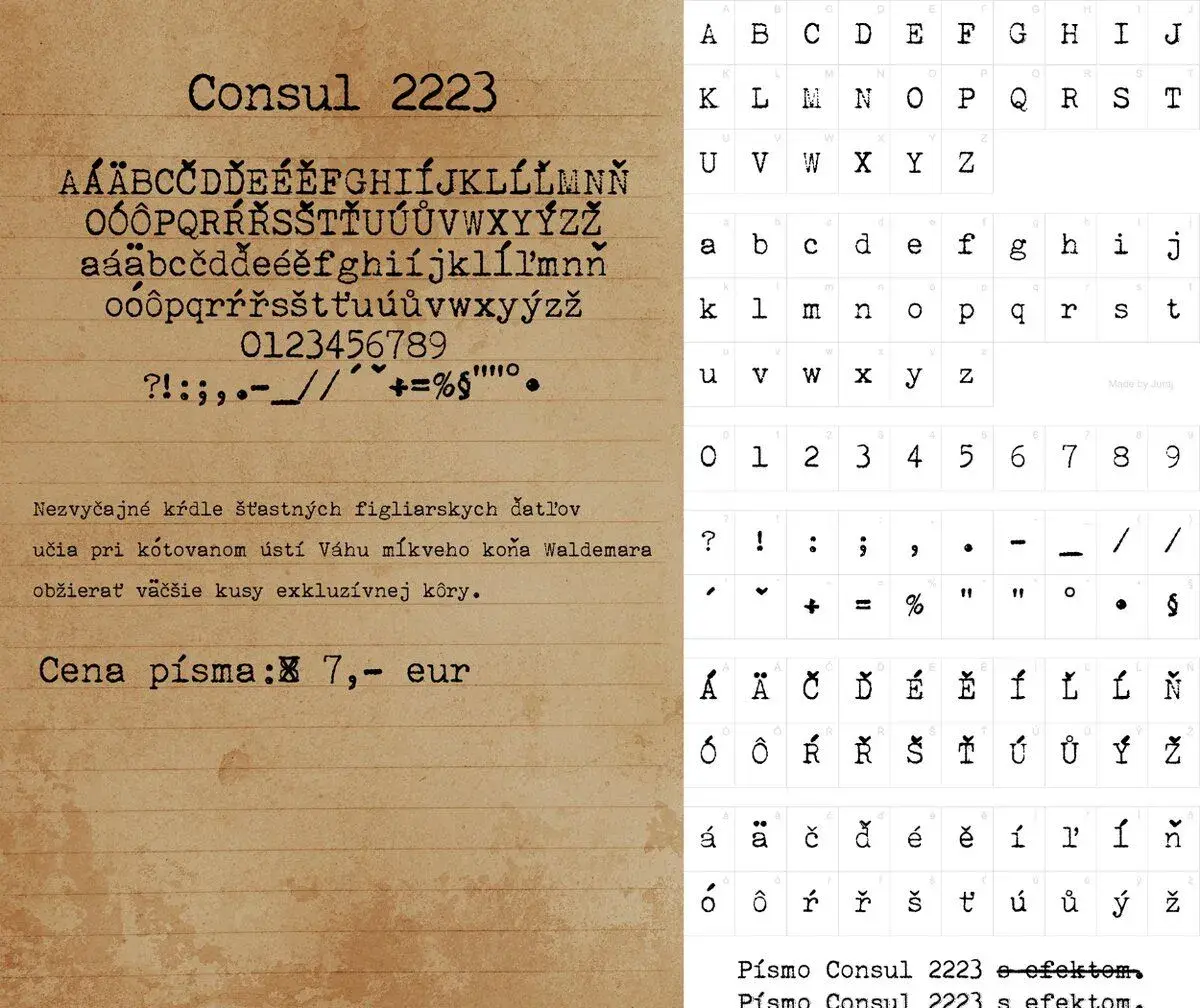 CONSUL 2223 Regular Font - Písmo SK a CZ