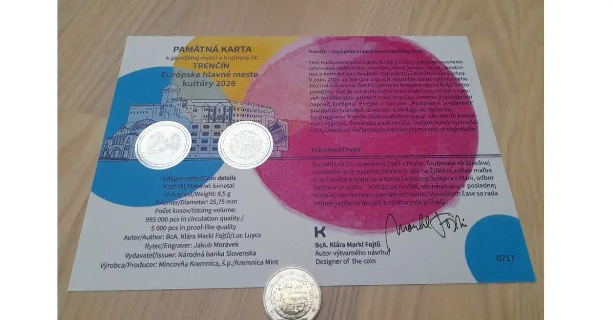 2 euro Trenčín + Pamätná karta