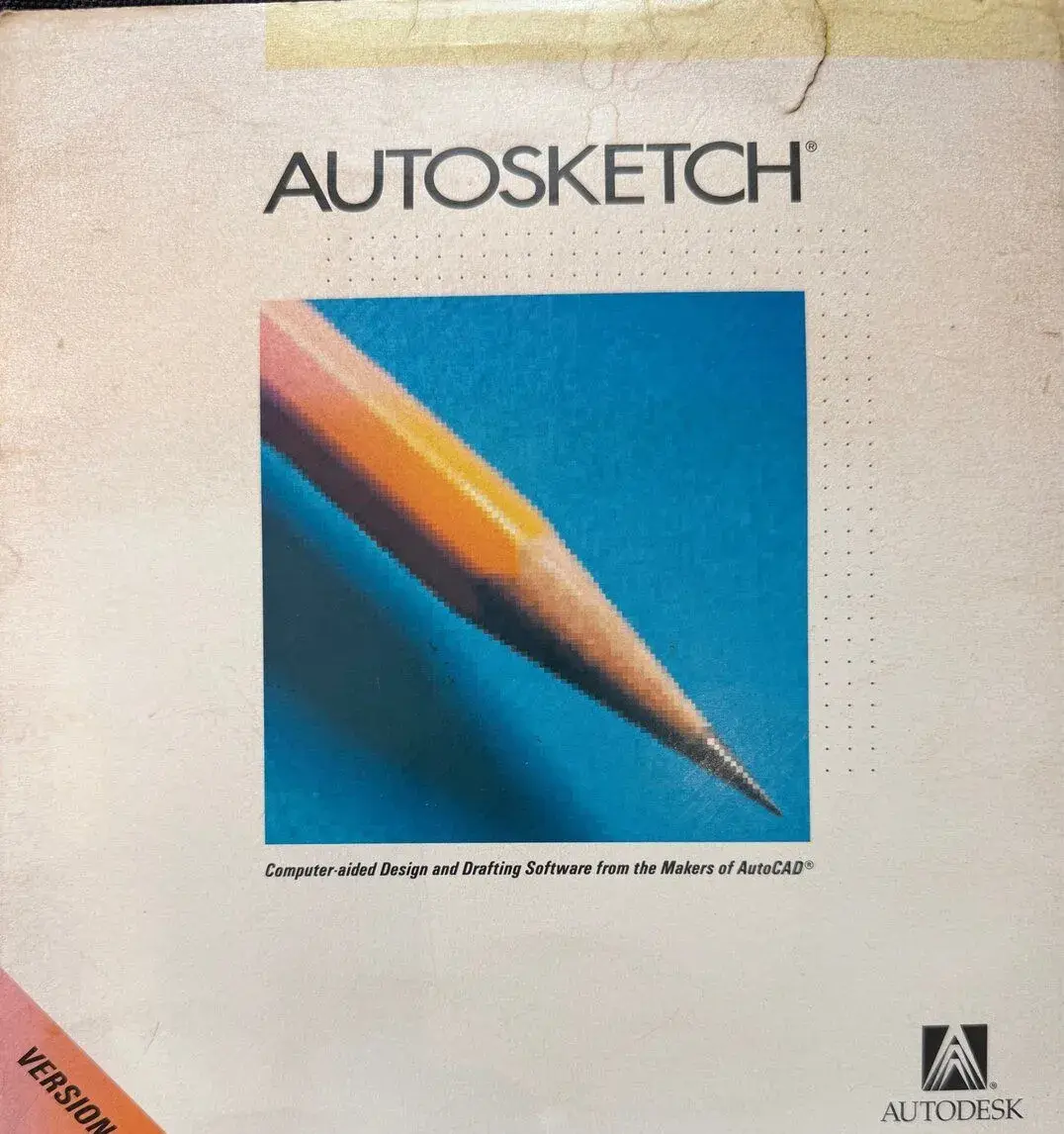 Autodesk AutoSketch v3 – kompletné balenie, retro CAD
