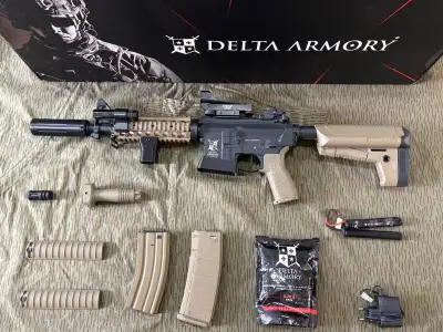 Nová Delta Armory M4 AR15 CQB-R BRAVO Half Tan