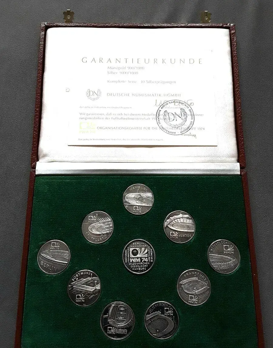 Exkluzívna sada medailí MS futbal 1974 Nemecko, striebro