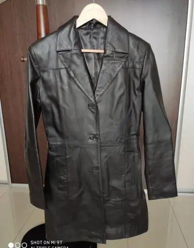kožený krátky kabát/ dlhšie sako