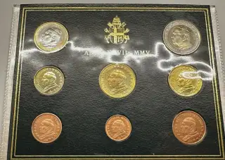 Vatikán 2005 Sada obehových mincí 1cent-2euro-Ján Pavol II