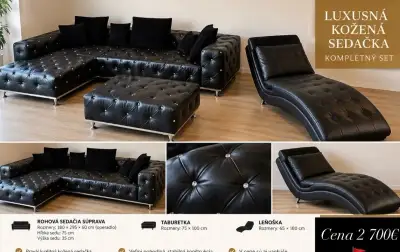 Luxusná kožená sedacia súprava