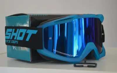Kvalitné originálne SHOT okuliare modré transparent zr sklo