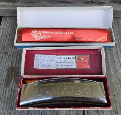 Dve vintage ústne harmoniky M.Hohner a Blessing