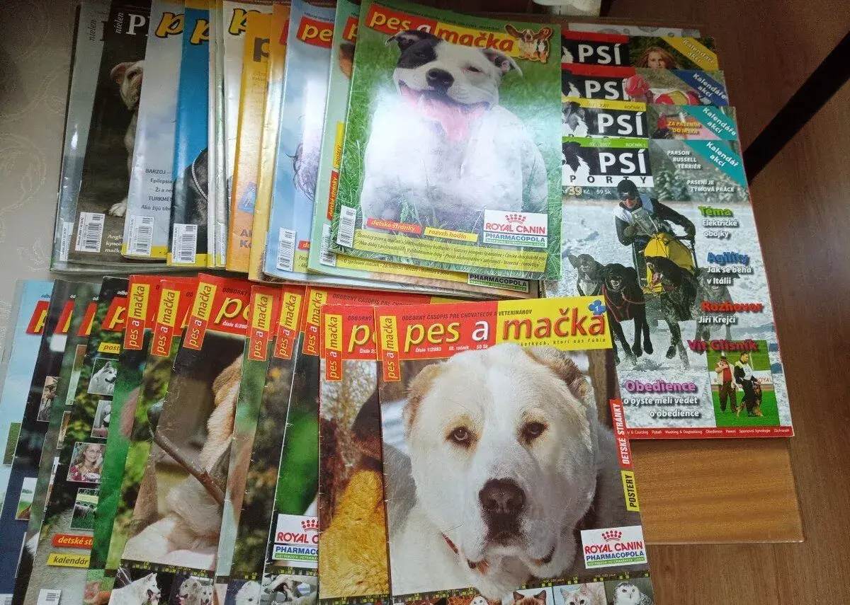 Staršie vydania časopisov Pes a mačka + časopis Psí sporty