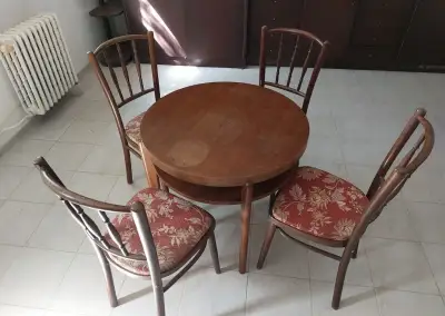 Retro jedálenská zostava-stôl+4 stoličky
