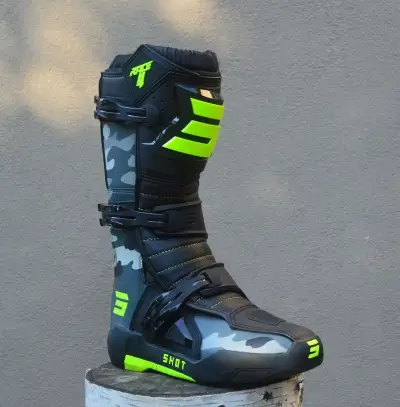 Kvalitné topánky čižmy boty SHOT žlté fluo camoflage