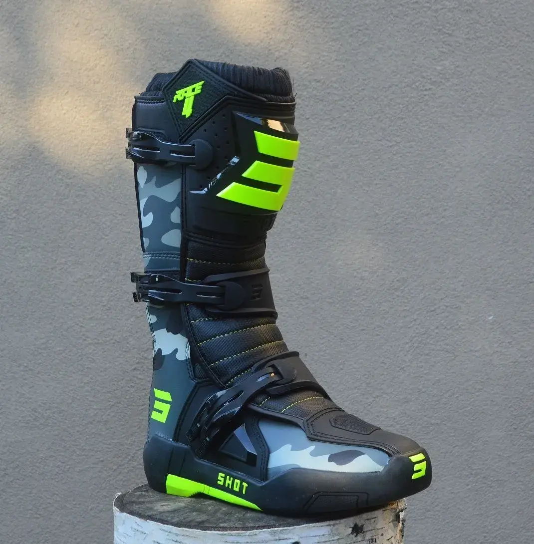 Kvalitné topánky čižmy boty SHOT žlté fluo camoflage