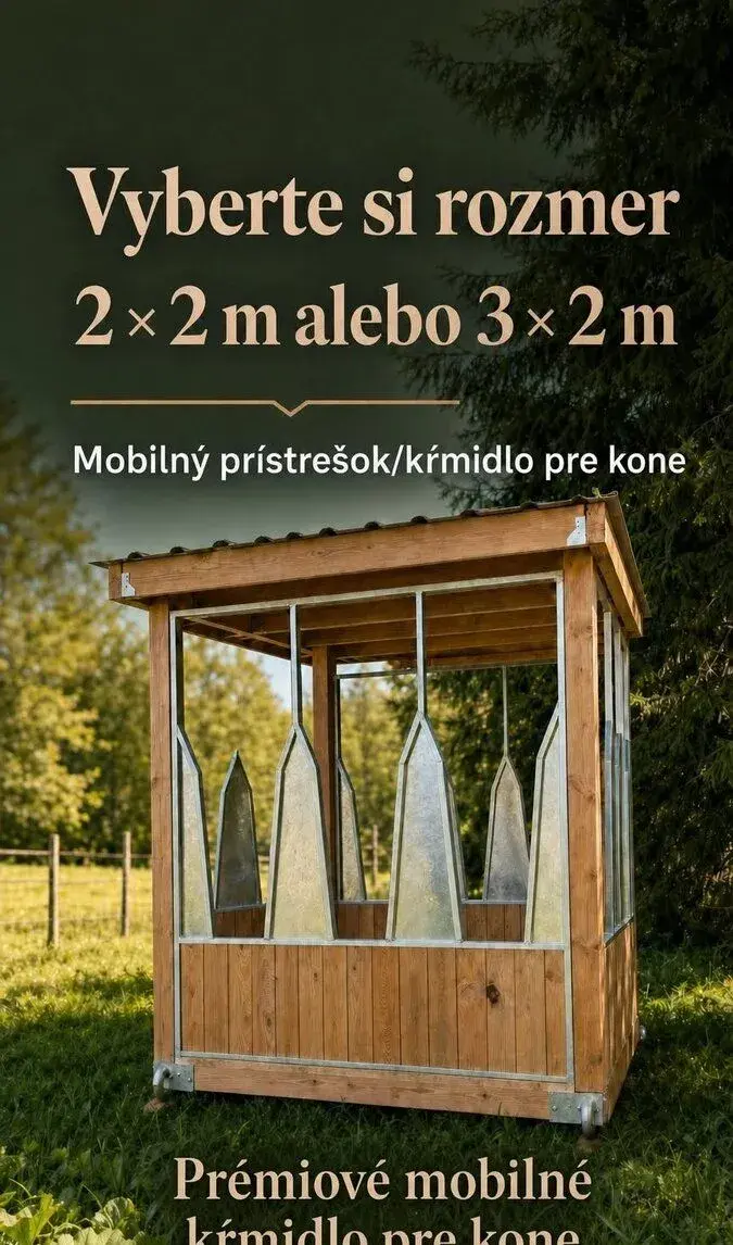Prémiové mobilné krmidlo na seno pre kone 2x2 m