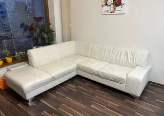 Rohovy kozeny gauc + taburetka