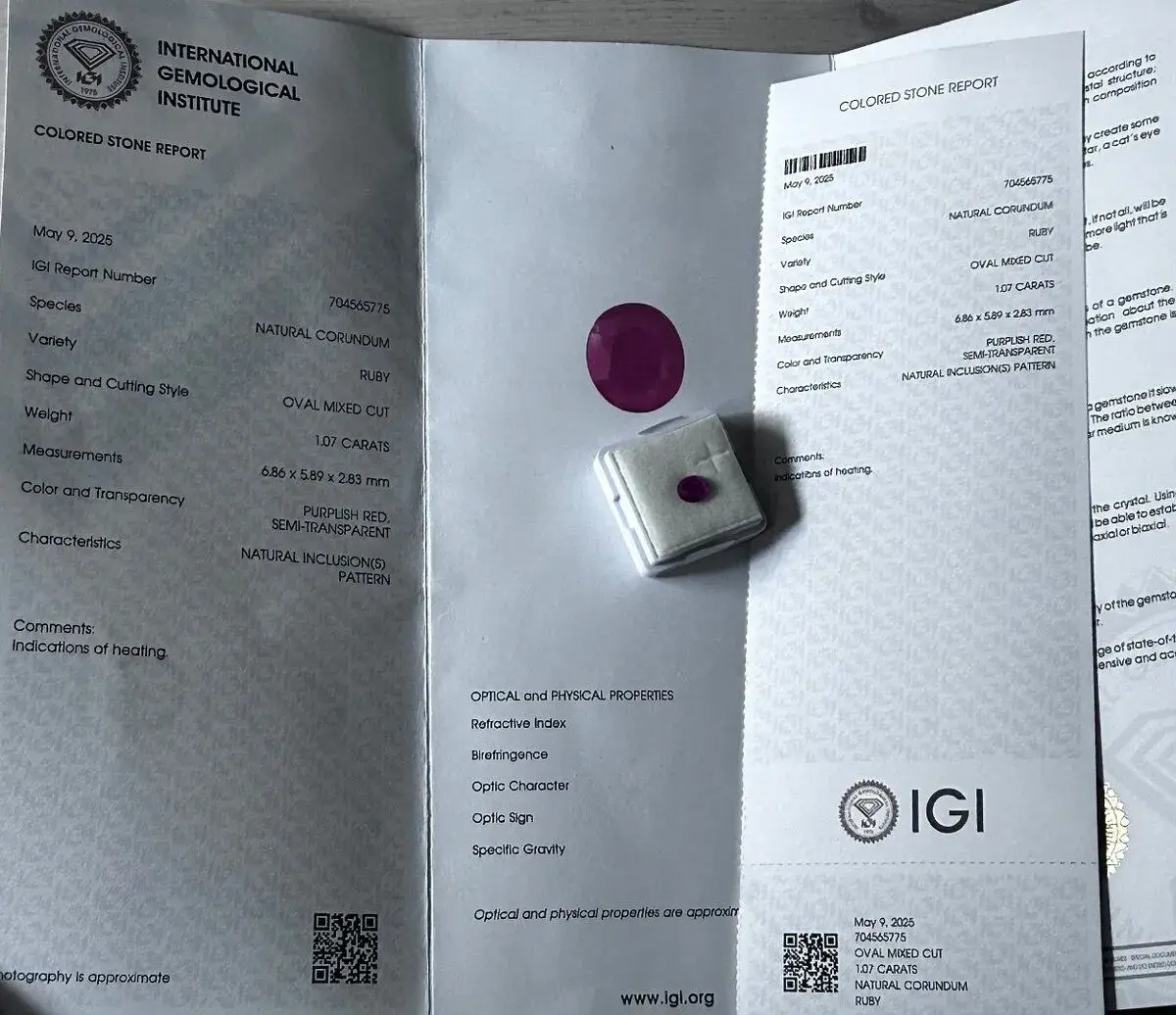 Prírodný rubín 1,07ct