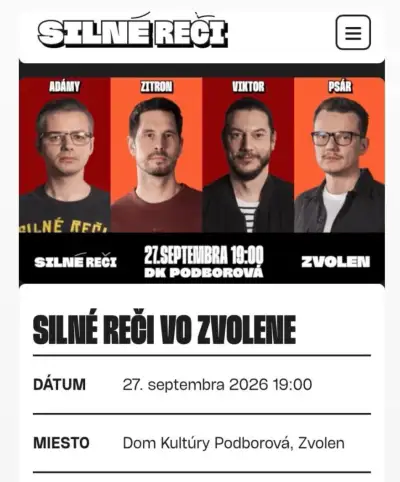 Silné Reči vo Zvolene-2 vstupenky