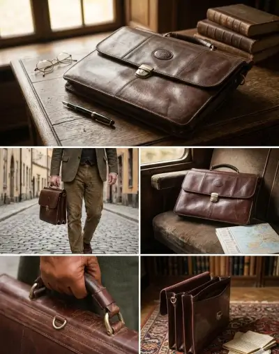 Elegantná retro kožená aktovka / diplomatka (Pravá koža)