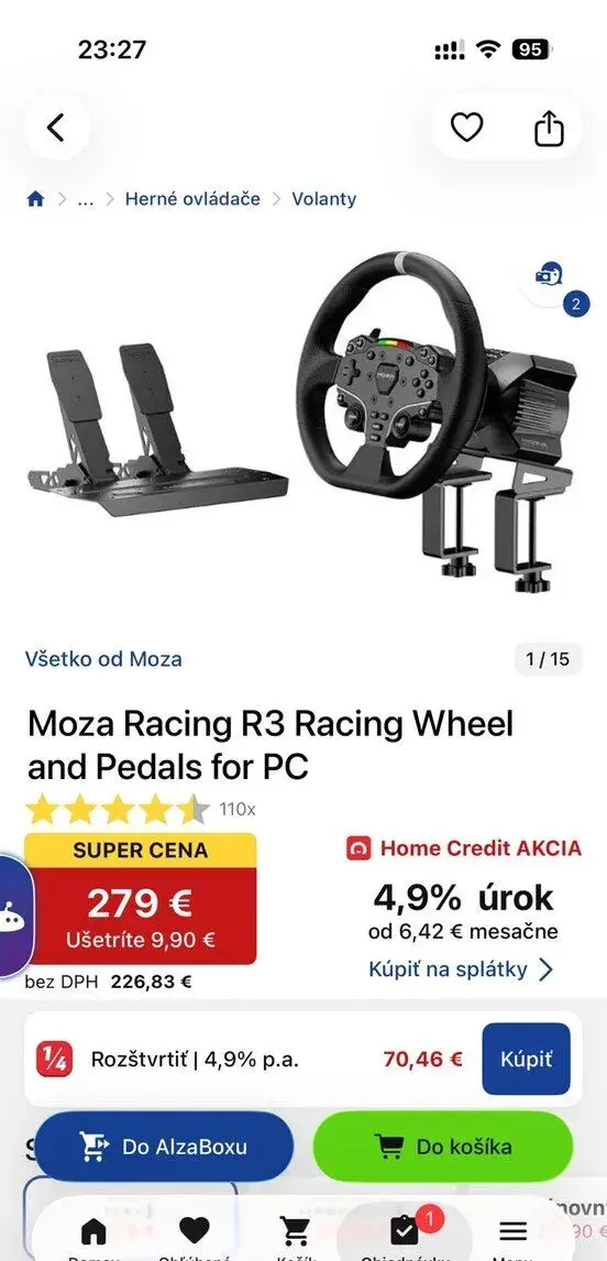 Moza R3 volant plus pedále Znížená cena
