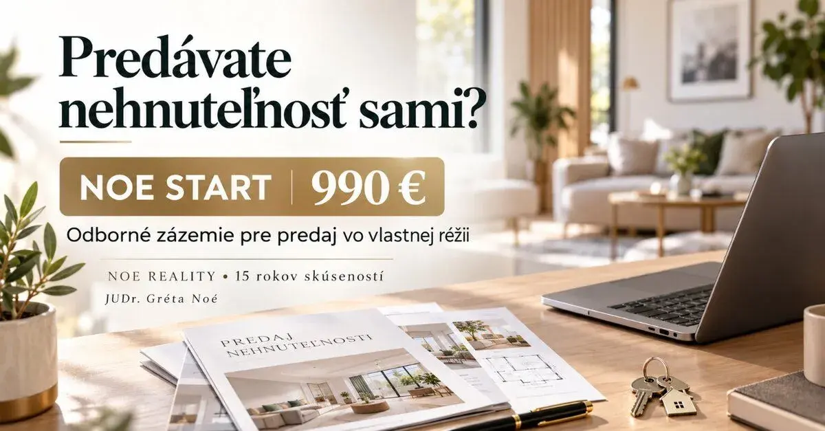 Predávate nehnuteľnosť sami? Odborný servis za 990 €