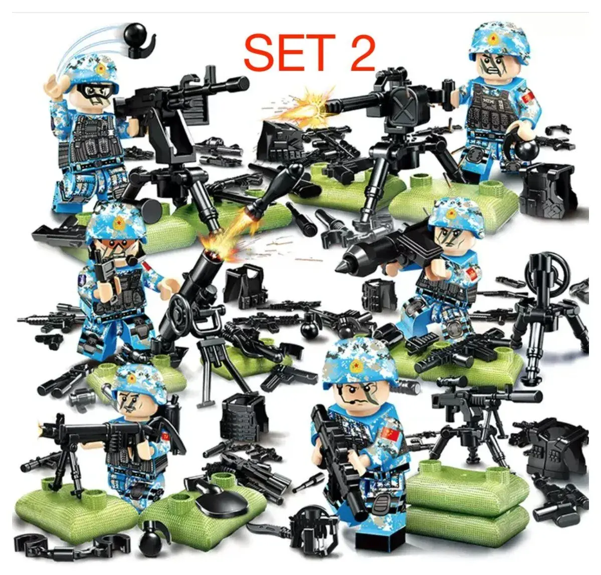 Rôzne sety vojakov 2 + doplnky - typ lego