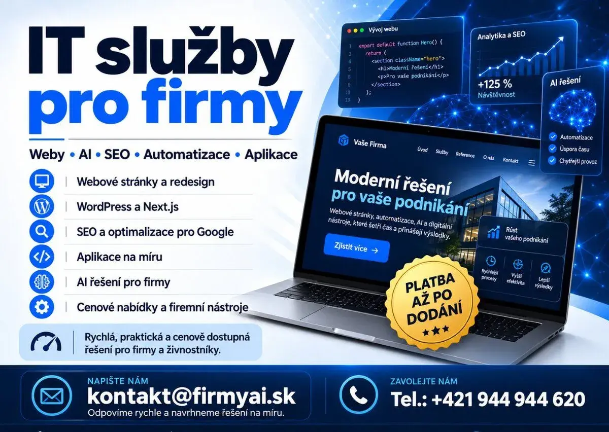 IT služby pro firmy | Weby, WordPress, SEO, AI, automatizace